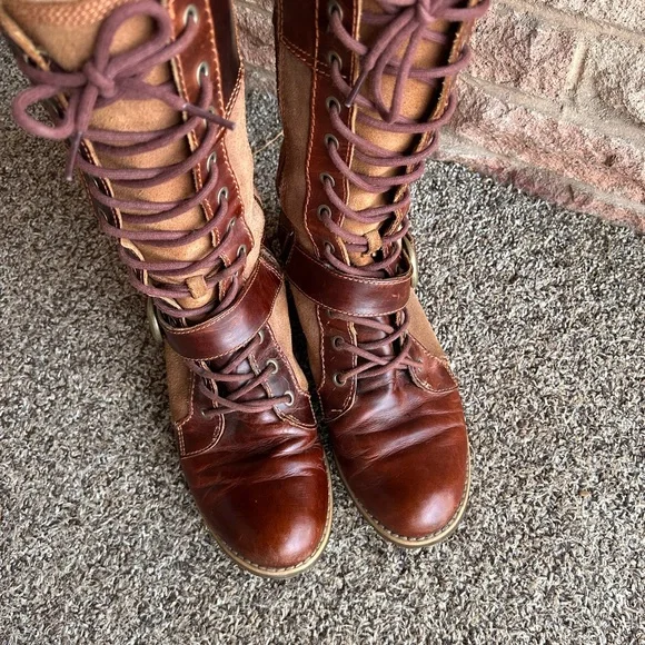 Timberland Earthkeeper Bethel Mid lace Boots size 9 Brown Distressed Leather - Picture 11 of 12
